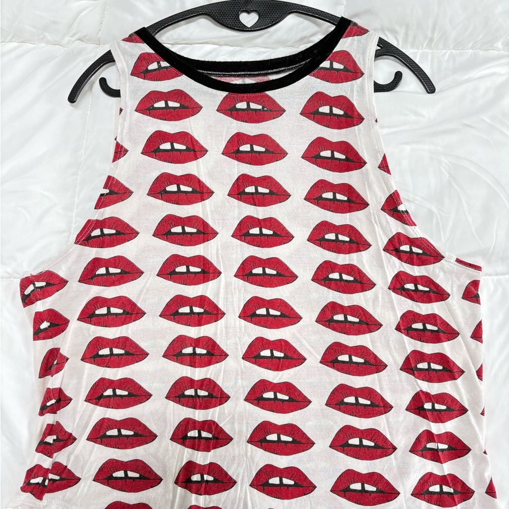 Gypsy Warrior - Red Lipstick Lips Graphic Tank Top